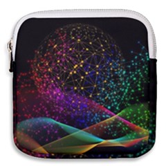 Particles Waves Line Multicoloured Mini Square Pouch by Proyonanggan