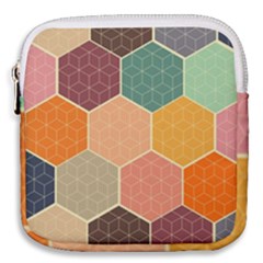 Abstract Hex Hexagon Grid Pattern Honeycomb Mini Square Pouch by Proyonanggan