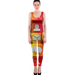 Colorful 3d Social Media One Piece Catsuit by Ket1n9