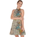 Vintage World Map Sleeveless Halter Neck A-Line Dress View2
