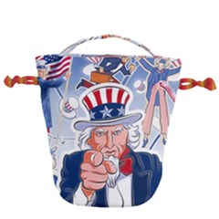 Independence Day United States Of America Drawstring Bucket Bag by Ket1n9