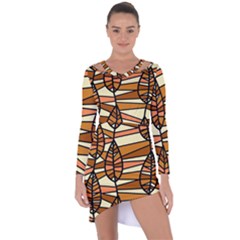 Autumn Leaf Mosaic Seamless Asymmetric Cut-out Shift Dress by Hannah976