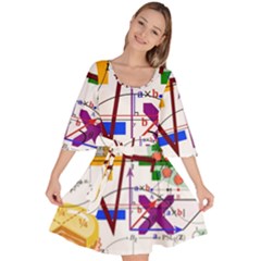 Mathematics Formula Physics School Velour Kimono Dress by Bedest