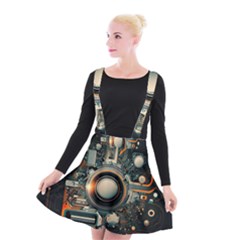 Technology Robot Internet Processor Suspender Skater Skirt by Ravend