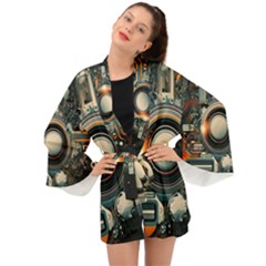 Technology Robot Internet Processor Long Sleeve Kimono by Ravend