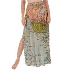 Vintage World Map Maxi Chiffon Tie-up Sarong by Loisa77