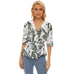 Abstract Art Tropical Leaves Lightweight Drawstring Hooded Top by Valentinaart