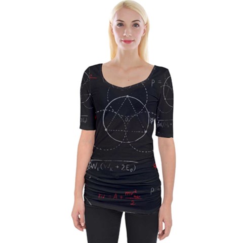 Math Board Circuit Circuits Computer Shield Tech Technology Wide Neckline T-shirt by Loisa77
