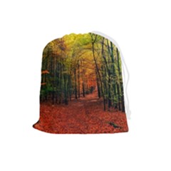 Forest Woods Autumn Nature Drawstring Pouch (large) by Proyonanggan