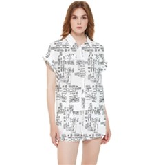 Blackboard Algorithms Black And White Pattern Chiffon Lounge Set by dflcprintsclothing