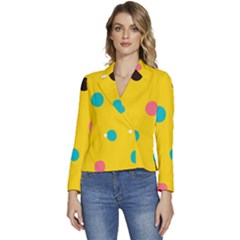 Moles Points Background Pattern Women s Long Sleeve Revers Collar Cropped Jacket by Loisa77
