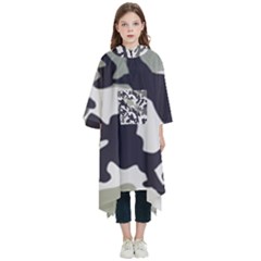 Camo Army Black White Kids  Hooded Rain Ponchos by Loisa77