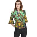 Monkey Tiger Bird Parrot Forest Jungle Style Loose Horn Sleeve Chiffon Blouse View1