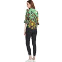 Monkey Tiger Bird Parrot Forest Jungle Style Loose Horn Sleeve Chiffon Blouse View2