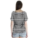 Squares Inside Background Checkered Contemporary Effect Electronic Futuristic Graphic Illusion Modern V-Neck Flutter Sleeve Top View2