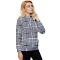 Squares Inside Background Checkered Contemporary Effect Electronic Futuristic Graphic Illusion Modern Women s Lightweight Drawstring Hoodie View3
