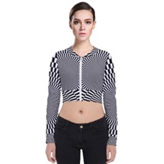 Circles Checkered Abstract Abstraction Art Long Sleeve Zip Up Bomber Jacket by Loisa77
