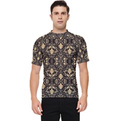 Vintage Batik Art Architecture Pattern Men s Short Sleeve Rash Guard by Ravend
