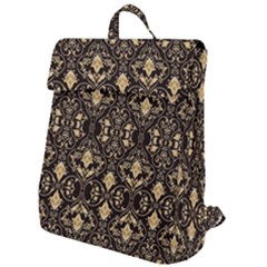 Vintage Batik Art Architecture Pattern Flap Top Backpack by Ravend