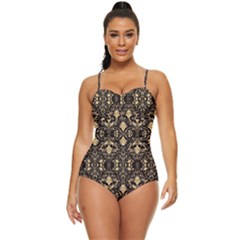 Vintage Batik Art Architecture Pattern Retro Full Coverage Swimsuit by Ravend