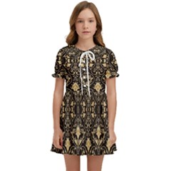Vintage Batik Art Architecture Pattern Kids  Sweet Collar Dress by Ravend
