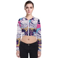 Dessert Chocolate Cream Long Sleeve Zip Up Bomber Jacket by Loisa77