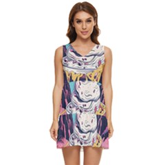 Dessert Chocolate Cream Tiered Sleeveless Mini Dress by Loisa77