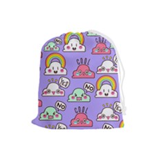 Cloud Seamless Pattern Drawstring Pouch (large) by Apen