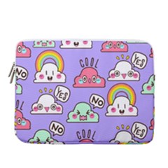 Cloud Seamless Pattern 14  Vertical Laptop Sleeve Case With Pocket by Apen