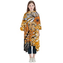 Leaf Yellow Point Flower White Kids  Hooded Rain Ponchos by Loisa77