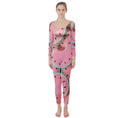 Aesthetic Cute Kawaii Watermelon Long Sleeve Catsuit by Perong