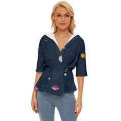 Space Nasa Galaxy Lightweight Drawstring Hooded Top by Perong