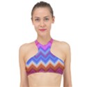 Pattern Chevron Zigzag Background High Neck Bikini Top View1