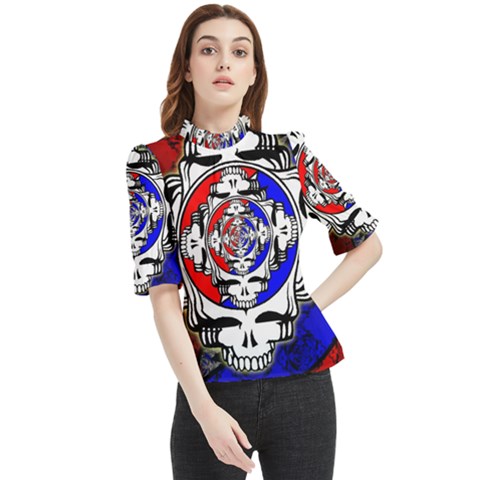 The Grateful Dead Frill Neck Blouse by Grandong