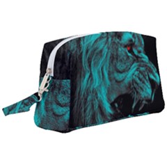 Angry Male Lion Predator Carnivore Wristlet Pouch Bag (large) by Ndabl3x