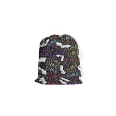 Time Nonlinear Curved Undirected Drawstring Pouch (xs) by Paksenen