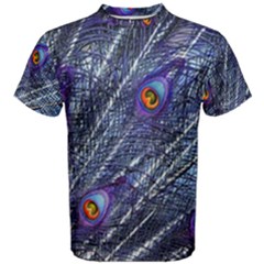 Peacock Bird Feathers Coloured Plumage Men s Cotton T-shirt by Perong
