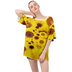 Beautiful Sunflowers Oversized Chiffon Top by Ket1n9