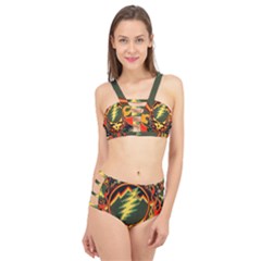 Grateful Dead Steal Your Face Deadhead Hippie Logo Music Cage Up Bikini Set by Perong