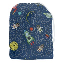 Cat Space Astronaut Rocket Maze Drawstring Pouch (3xl) by Perong
