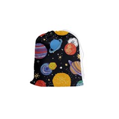 Space Galaxy Art Cute Art Drawstring Pouch (small) by Perong