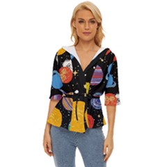 Space Galaxy Art Cute Art Lightweight Drawstring Hooded Top by Perong