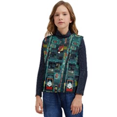 Art Cityscape Japanese Kid s Button Up Puffer Vest	 by Perong