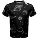 Black Space Drawing Art Planet Drawing Stars Black Space Galaxy Outer Space Men s Cotton T-Shirt View1