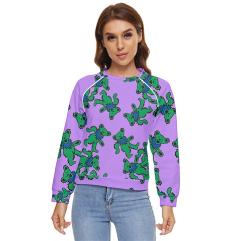 Grateful Dead Bears  Pattern Women s Long Sleeve Raglan T-shirt by Perong