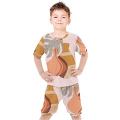 Vases Art Plant Boho Bohemian Kids  T-shirt And Shorts Set by Perong