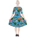 Summer Pattern Seamless Quarter Sleeve A-Line Dress With Pockets View2