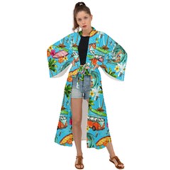 Summer Pattern Seamless Maxi Kimono by Perong