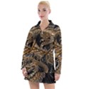 Japanese Dragon Pentagram Women s Long Sleeve Casual Dress View1