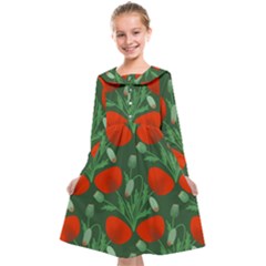 Poppy Fierce Wolf Poppies Bud Kids  Midi Sailor Dress by Perong